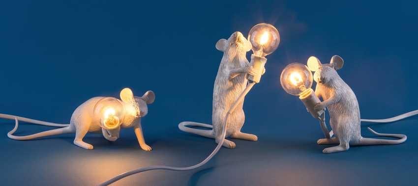 MOUSE LAMP GOLD  - lop 